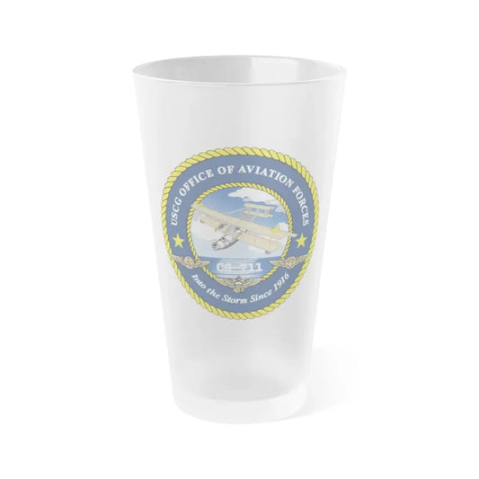 USCG OFFICE OF AVIATION FORCES CG 711 (U.S. Coast Guard) Frosted Pint Glass 16oz Default Title - Go Mug Yourself