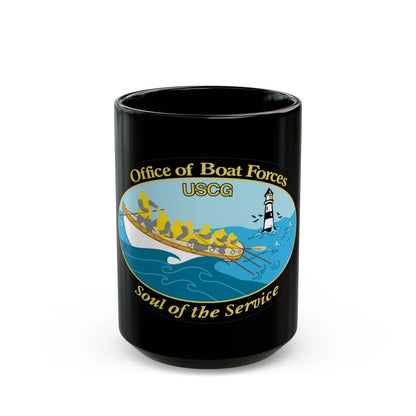 USCG Office of Boat Forces (U.S. Coast Guard) Black Coffee Mug-15oz-Go Mug Yourself