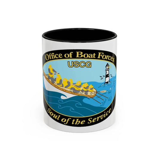 USCG Office of Boat Forces (U.S. Coast Guard) Accent Coffee Mug 11oz Black - Go Mug Yourself