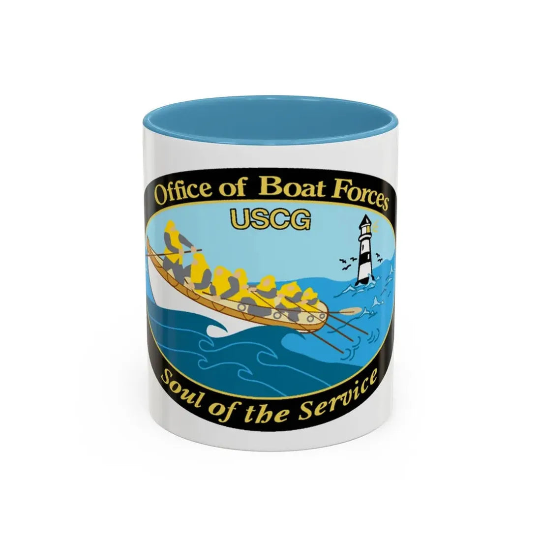 USCG Office of Boat Forces (U.S. Coast Guard) Accent Coffee Mug 11oz Light Blue - Go Mug Yourself