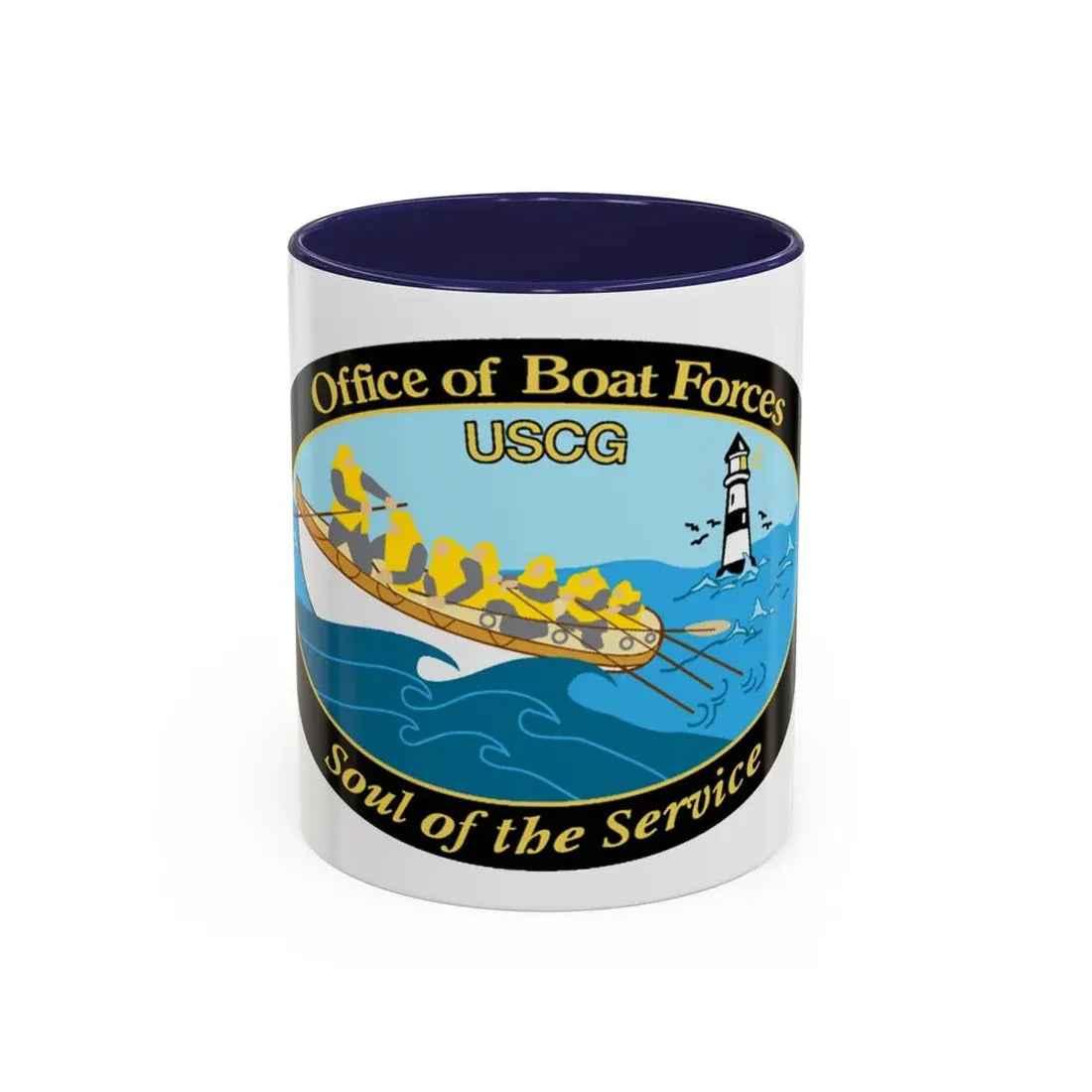 USCG Office of Boat Forces (U.S. Coast Guard) Accent Coffee Mug 11oz Navy - Go Mug Yourself