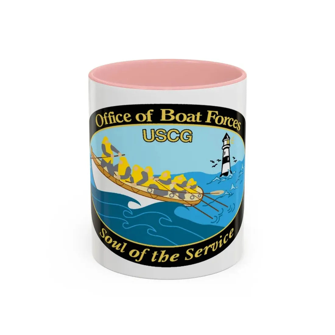 USCG Office of Boat Forces (U.S. Coast Guard) Accent Coffee Mug 11oz Pink - Go Mug Yourself
