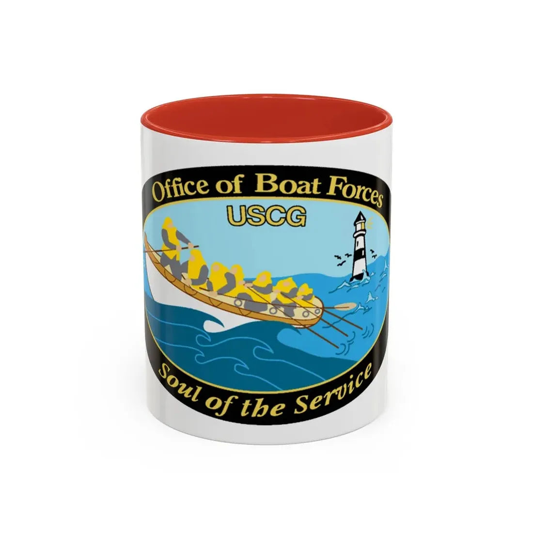 USCG Office of Boat Forces (U.S. Coast Guard) Accent Coffee Mug 11oz Red - Go Mug Yourself