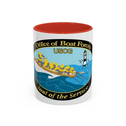 USCG Office of Boat Forces (U.S. Coast Guard) Accent Coffee Mug 11oz Red - Go Mug Yourself