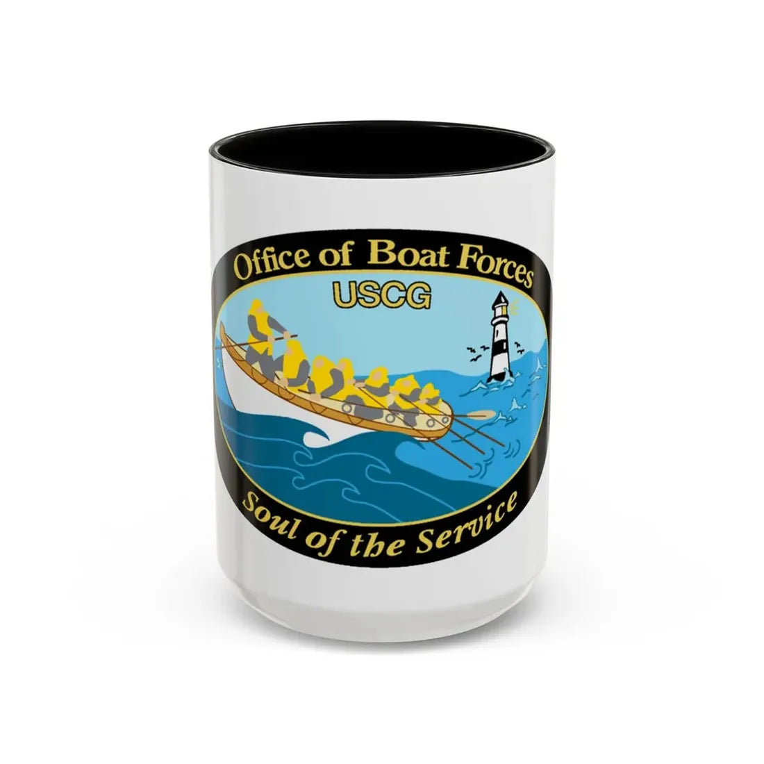 USCG Office of Boat Forces (U.S. Coast Guard) Accent Coffee Mug 15oz Black - Go Mug Yourself