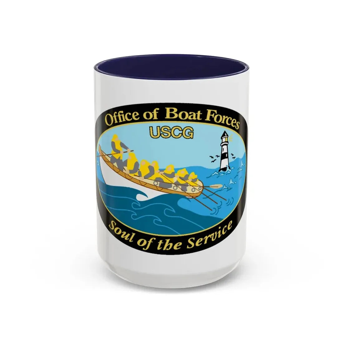 USCG Office of Boat Forces (U.S. Coast Guard) Accent Coffee Mug 15oz Navy - Go Mug Yourself