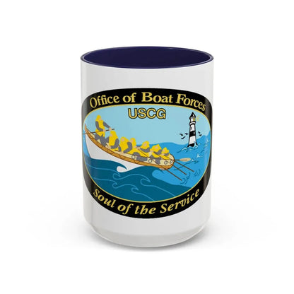 USCG Office of Boat Forces (U.S. Coast Guard) Accent Coffee Mug 15oz Navy - Go Mug Yourself