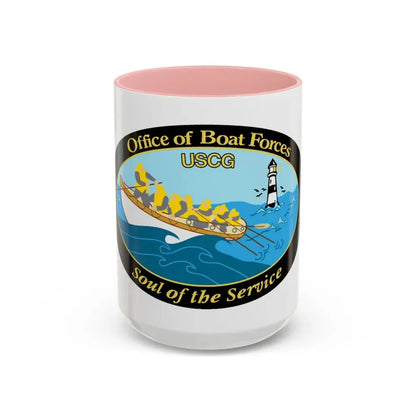 USCG Office of Boat Forces (U.S. Coast Guard) Accent Coffee Mug 15oz Pink - Go Mug Yourself