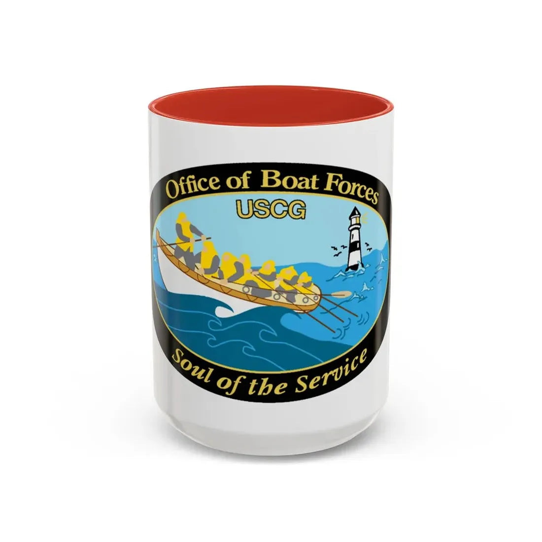 USCG Office of Boat Forces (U.S. Coast Guard) Accent Coffee Mug 15oz Red - Go Mug Yourself
