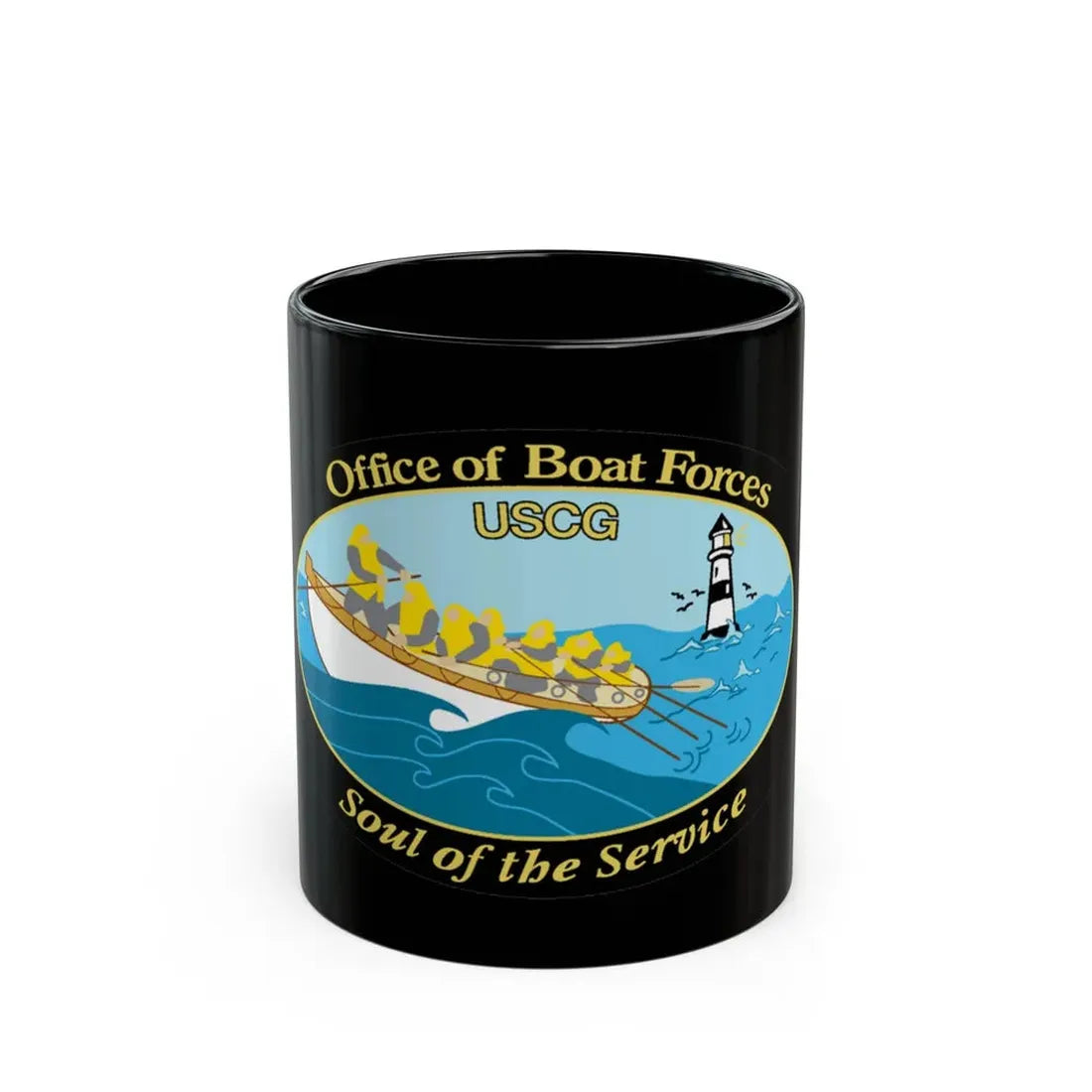 USCG Office of Boat Forces (U.S. Coast Guard) Black Coffee Mug 11oz - Go Mug Yourself
