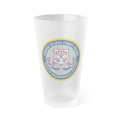 USCG Office of Requirements & Analysis (U.S. Coast Guard) Frosted Pint Glass 16oz-Go Mug Yourself