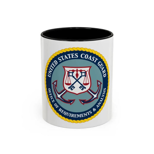 USCG Office of Requirements & Analysis (U.S. Coast Guard) Accent Coffee Mug 11oz Black - Go Mug Yourself