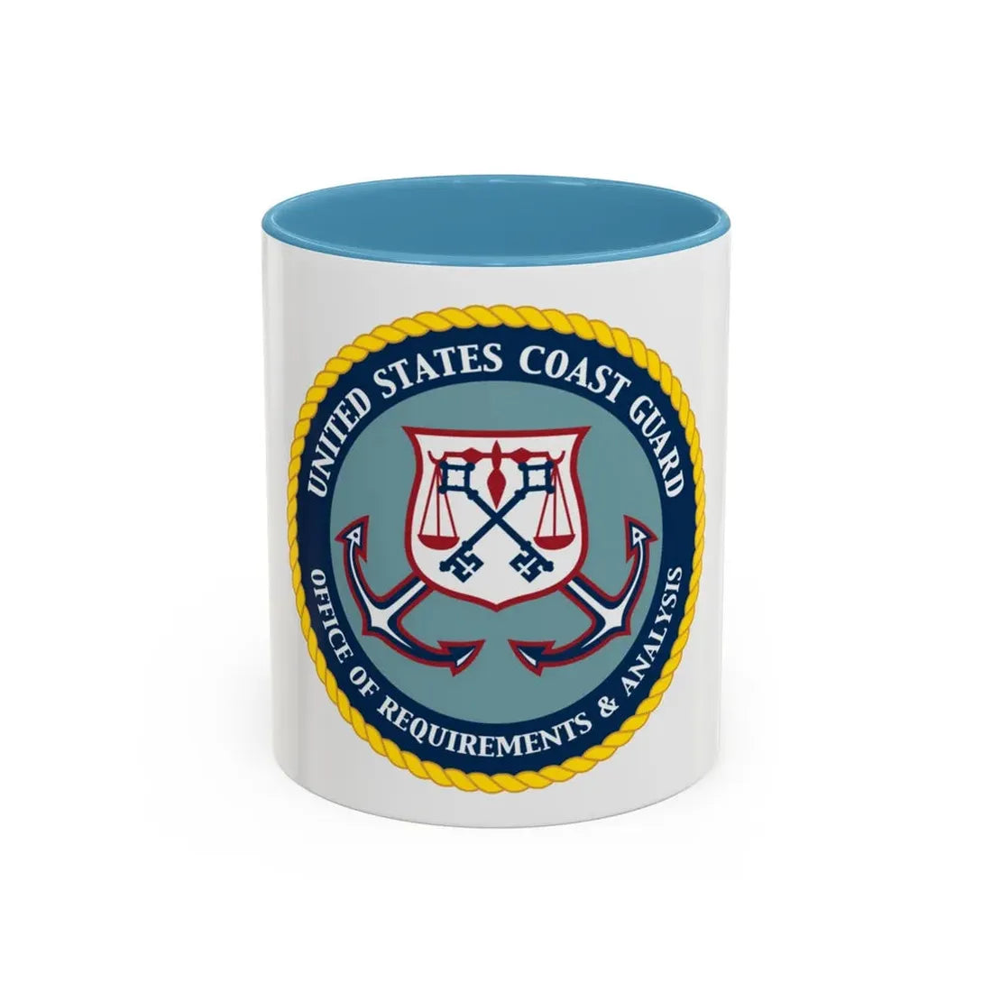 USCG Office of Requirements & Analysis (U.S. Coast Guard) Accent Coffee Mug 11oz Light Blue - Go Mug Yourself