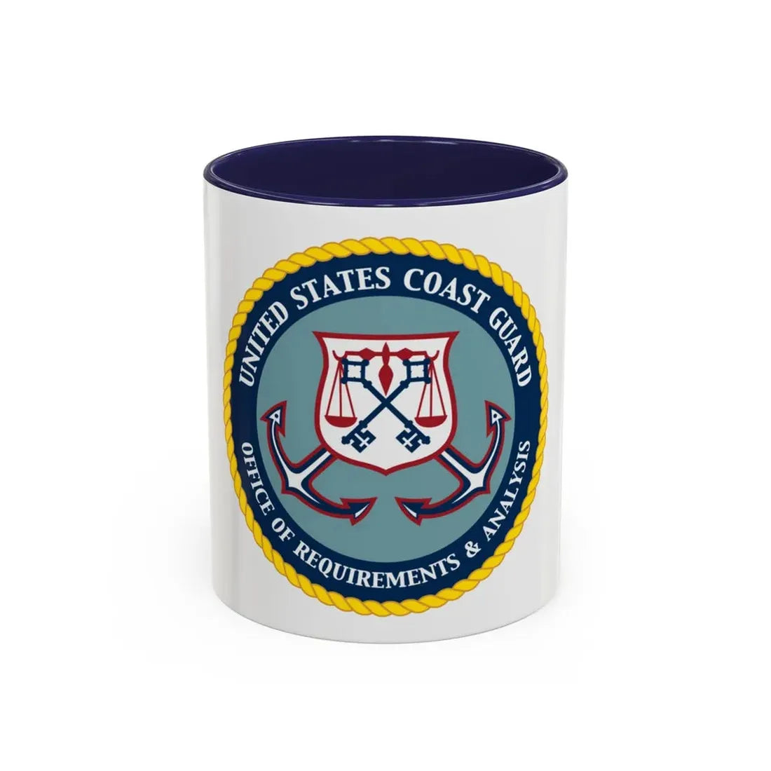 USCG Office of Requirements & Analysis (U.S. Coast Guard) Accent Coffee Mug 11oz Navy - Go Mug Yourself