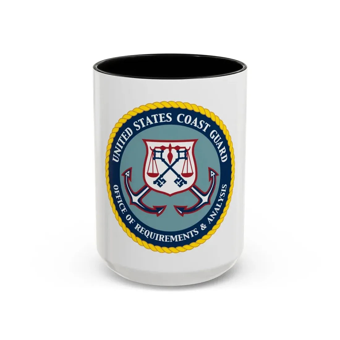 USCG Office of Requirements & Analysis (U.S. Coast Guard) Accent Coffee Mug 15oz Black - Go Mug Yourself