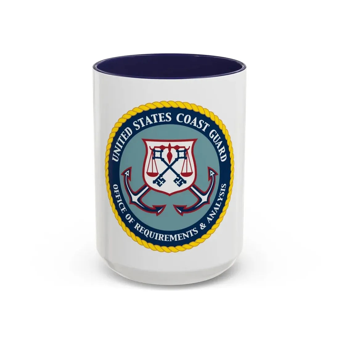 USCG Office of Requirements & Analysis (U.S. Coast Guard) Accent Coffee Mug 15oz Navy - Go Mug Yourself