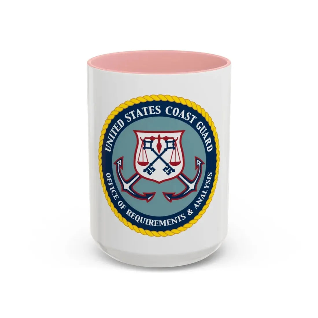 USCG Office of Requirements & Analysis (U.S. Coast Guard) Accent Coffee Mug 15oz Pink - Go Mug Yourself