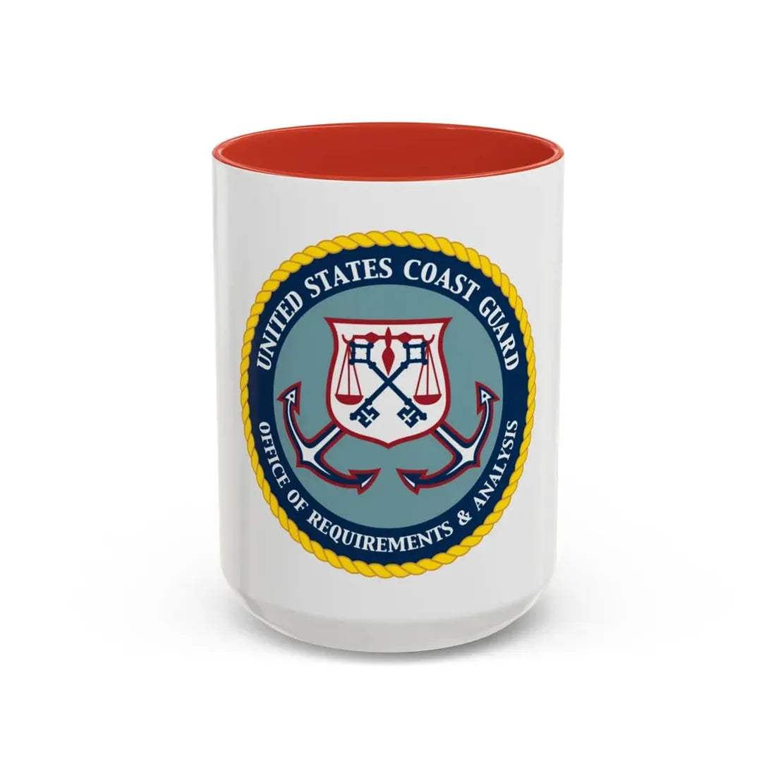 USCG Office of Requirements & Analysis (U.S. Coast Guard) Accent Coffee Mug 15oz Red - Go Mug Yourself