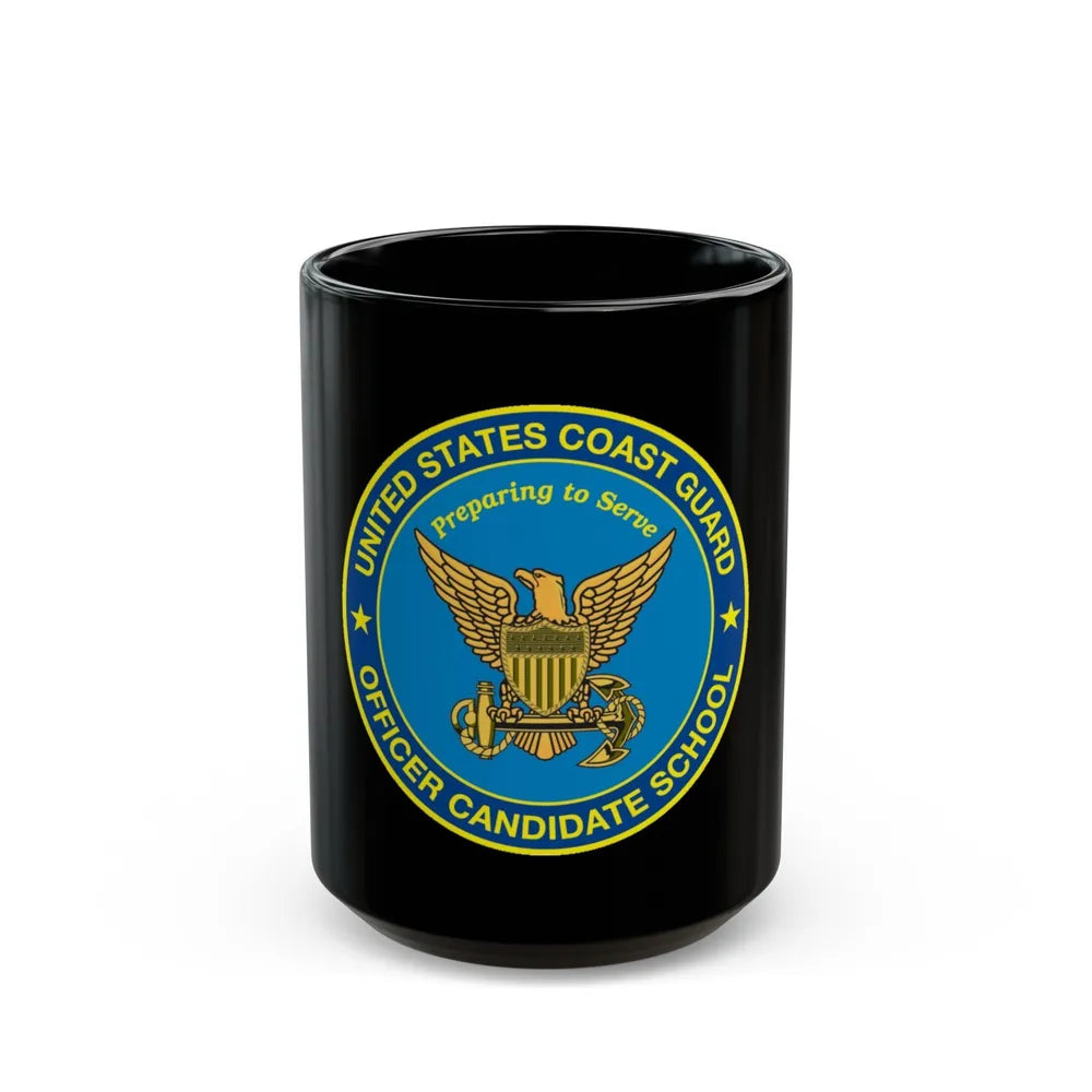 USCG Officer Candidate School (U.S. Coast Guard) Black Coffee Mug-15oz-Go Mug Yourself