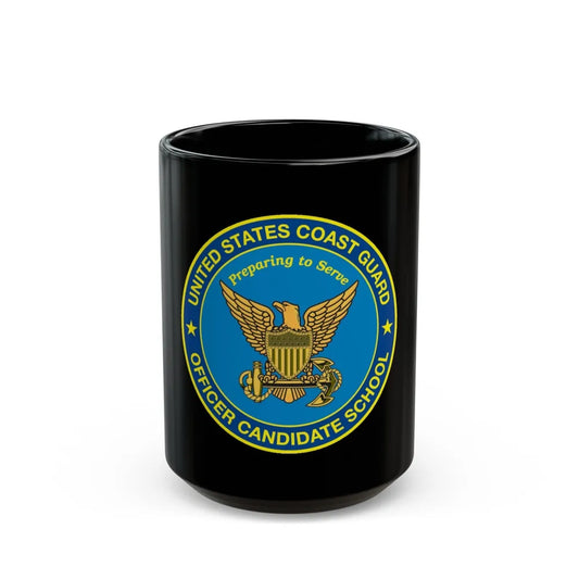 USCG Officer Candidate School (U.S. Coast Guard) Black Coffee Mug-15oz-Go Mug Yourself