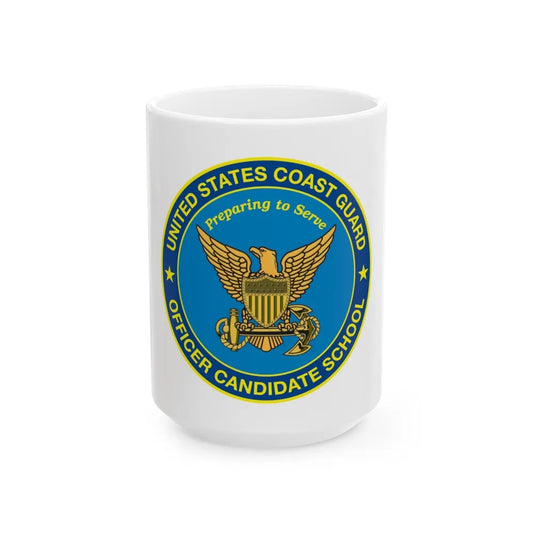 USCG Officer Candidate School (U.S. Coast Guard) White Coffee Mug-15oz-Go Mug Yourself