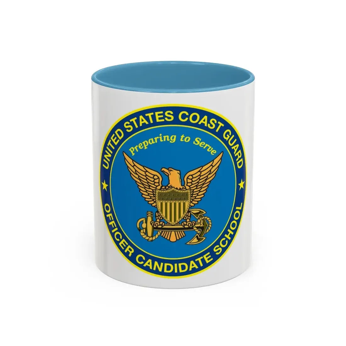 USCG Officer Candidate School (U.S. Coast Guard) Accent Coffee Mug 11oz Light Blue - Go Mug Yourself