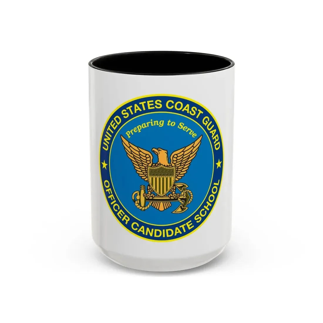 USCG Officer Candidate School (U.S. Coast Guard) Accent Coffee Mug 15oz Black - Go Mug Yourself