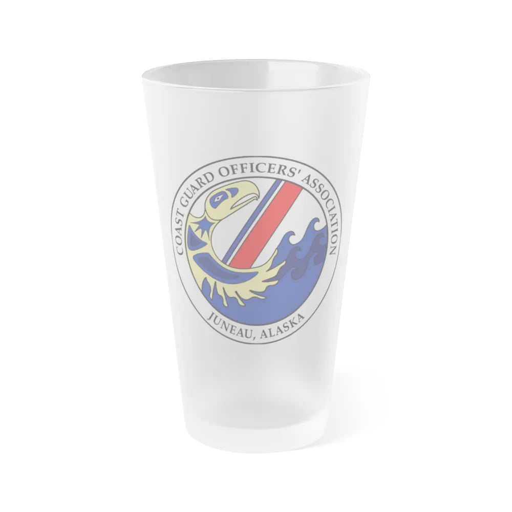 USCG Officers (U.S. Coast Guard) Frosted Pint Glass 16oz-Go Mug Yourself