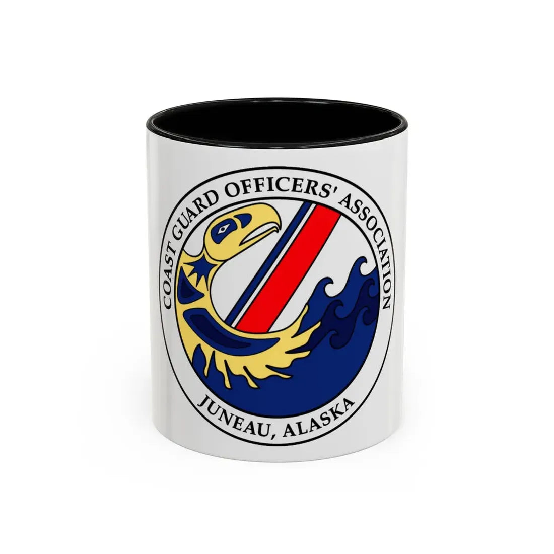 USCG Officers (U.S. Coast Guard) Accent Coffee Mug 11oz Black - Go Mug Yourself