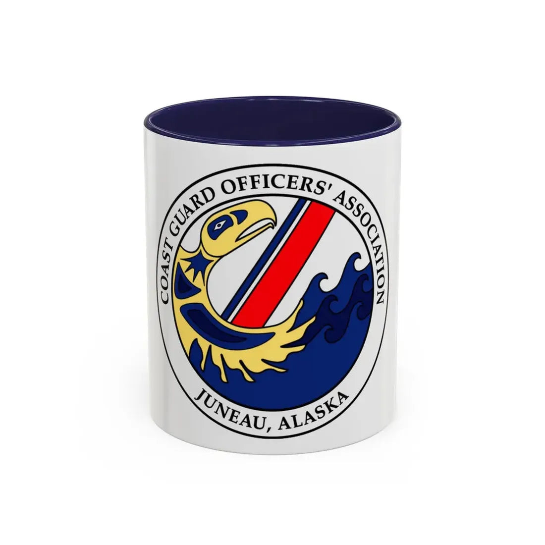 USCG Officers (U.S. Coast Guard) Accent Coffee Mug 11oz Navy - Go Mug Yourself