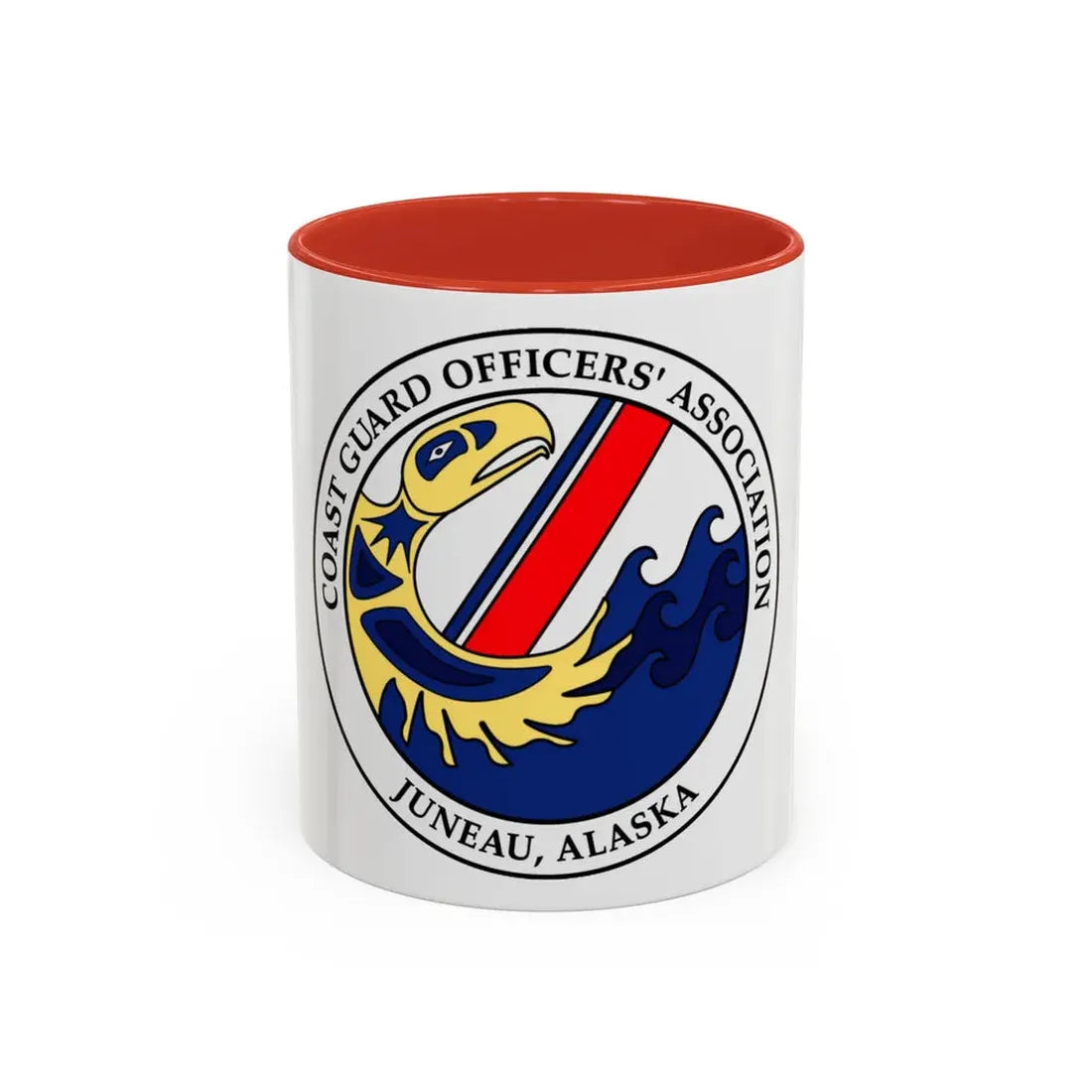 USCG Officers (U.S. Coast Guard) Accent Coffee Mug 11oz Red - Go Mug Yourself