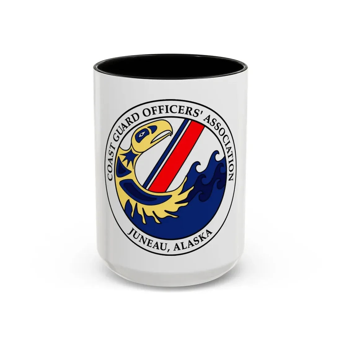 USCG Officers (U.S. Coast Guard) Accent Coffee Mug 15oz Black - Go Mug Yourself