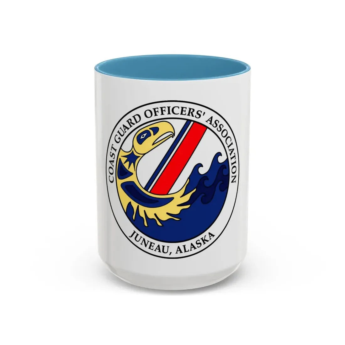 USCG Officers (U.S. Coast Guard) Accent Coffee Mug 15oz Light Blue - Go Mug Yourself