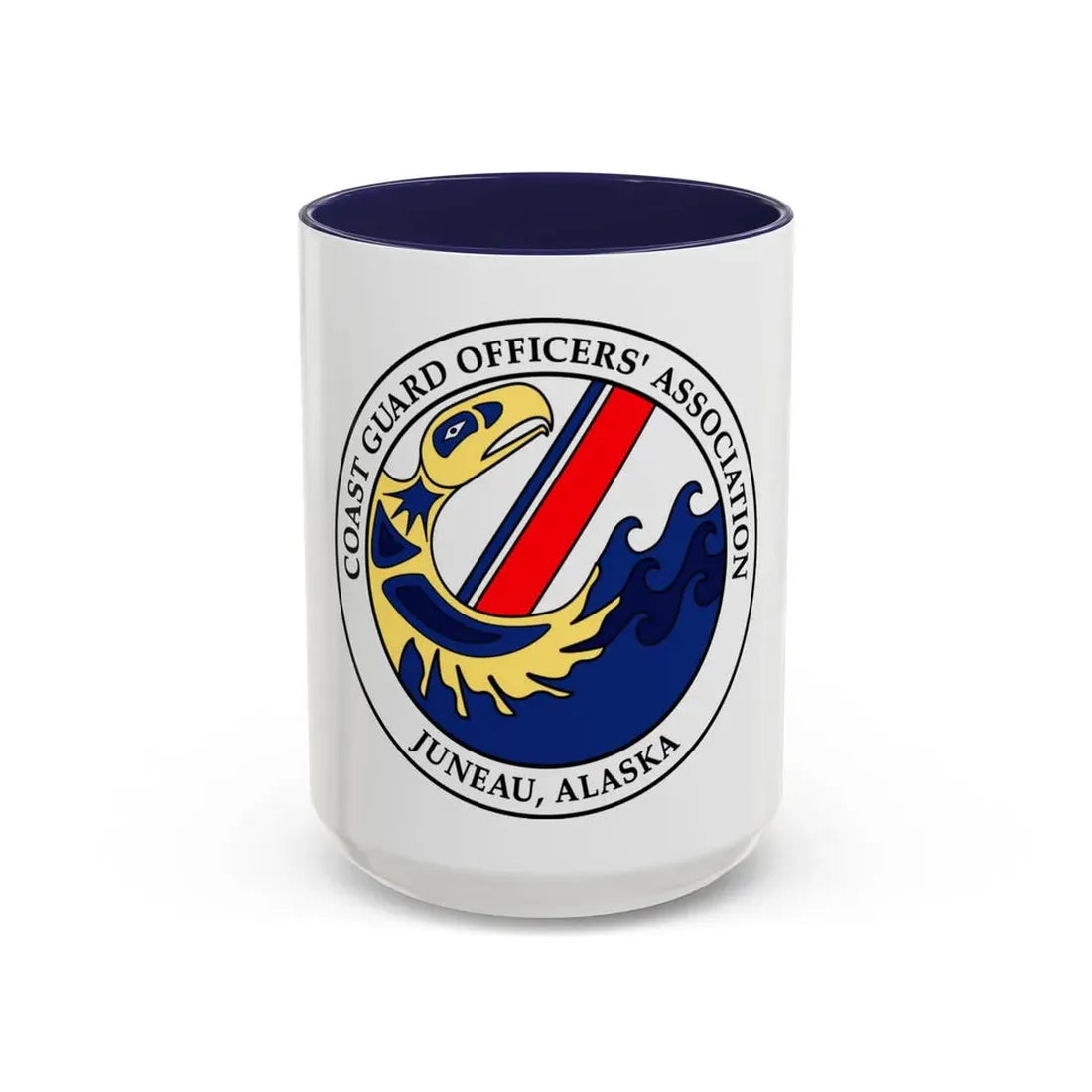 USCG Officers (U.S. Coast Guard) Accent Coffee Mug 15oz Navy - Go Mug Yourself