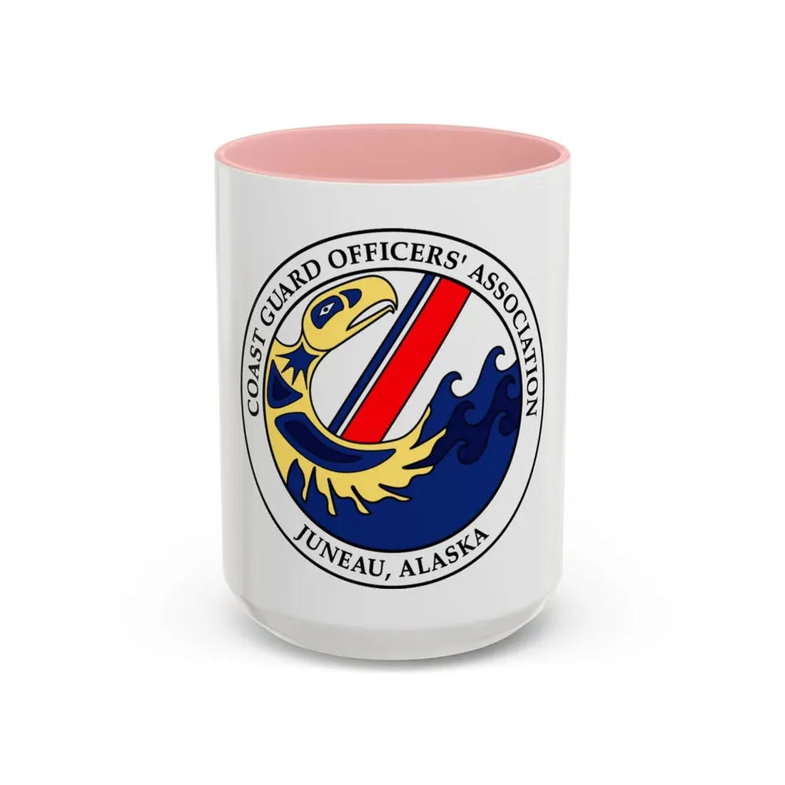 USCG Officers (U.S. Coast Guard) Accent Coffee Mug 15oz Pink - Go Mug Yourself