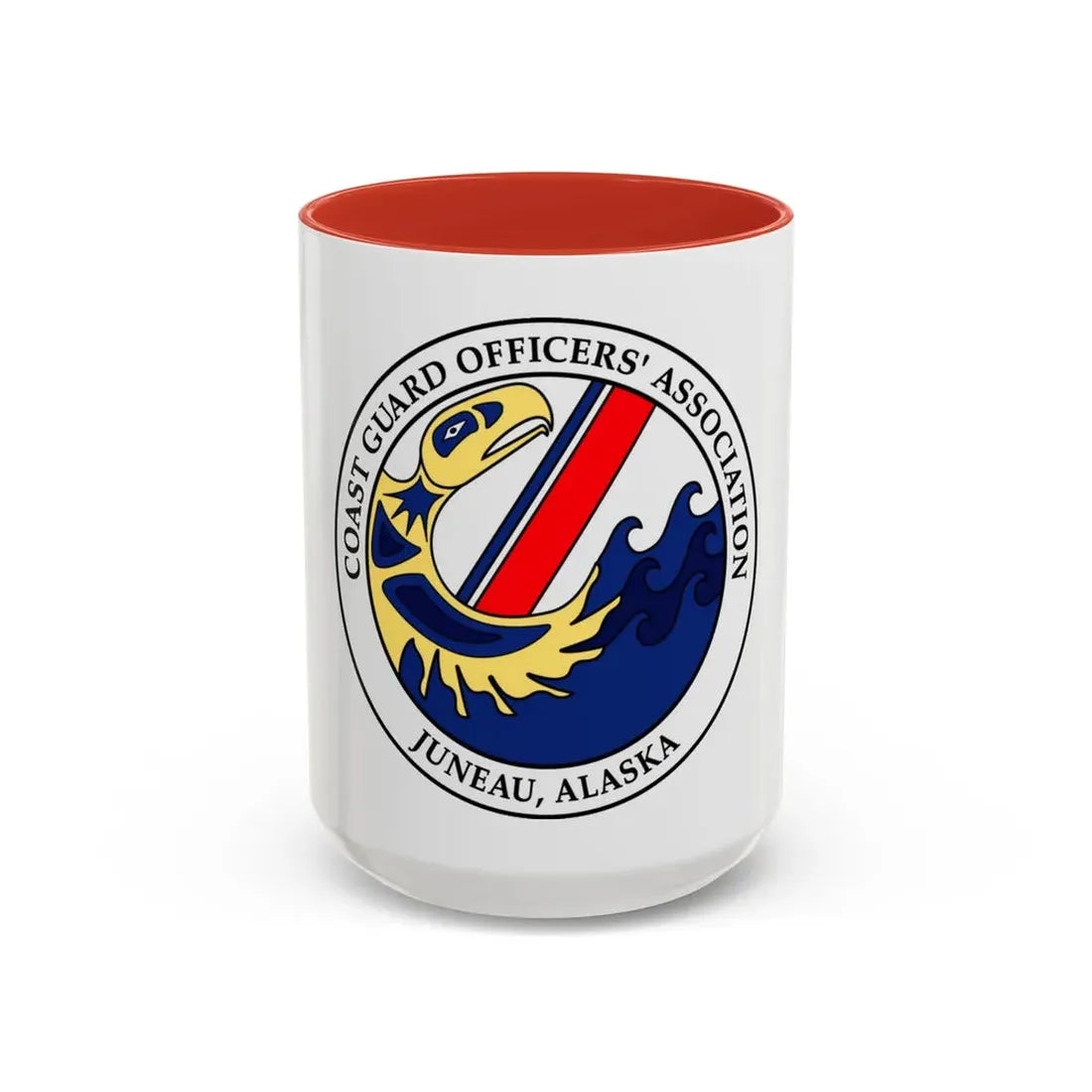 USCG Officers (U.S. Coast Guard) Accent Coffee Mug 15oz Red - Go Mug Yourself