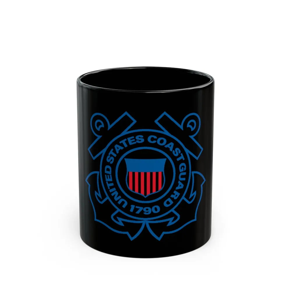 USCG Official Emblem (U.S. Coast Guard) Black Coffee Mug-11oz-Go Mug Yourself