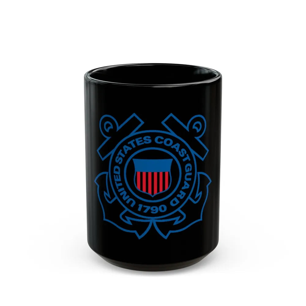 USCG Official Emblem (U.S. Coast Guard) Black Coffee Mug-15oz-Go Mug Yourself