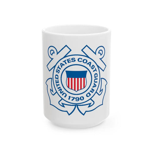 USCG Official Emblem (U.S. Coast Guard) White Coffee Mug-15oz-Go Mug Yourself