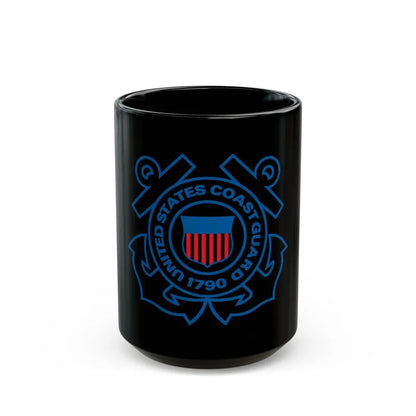 USCG Official Emblem (U.S. Coast Guard) Black Coffee Mug 15oz - Go Mug Yourself