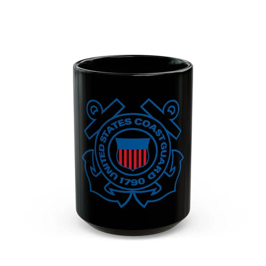 USCG Official Emblem (U.S. Coast Guard) Black Coffee Mug 15oz - Go Mug Yourself