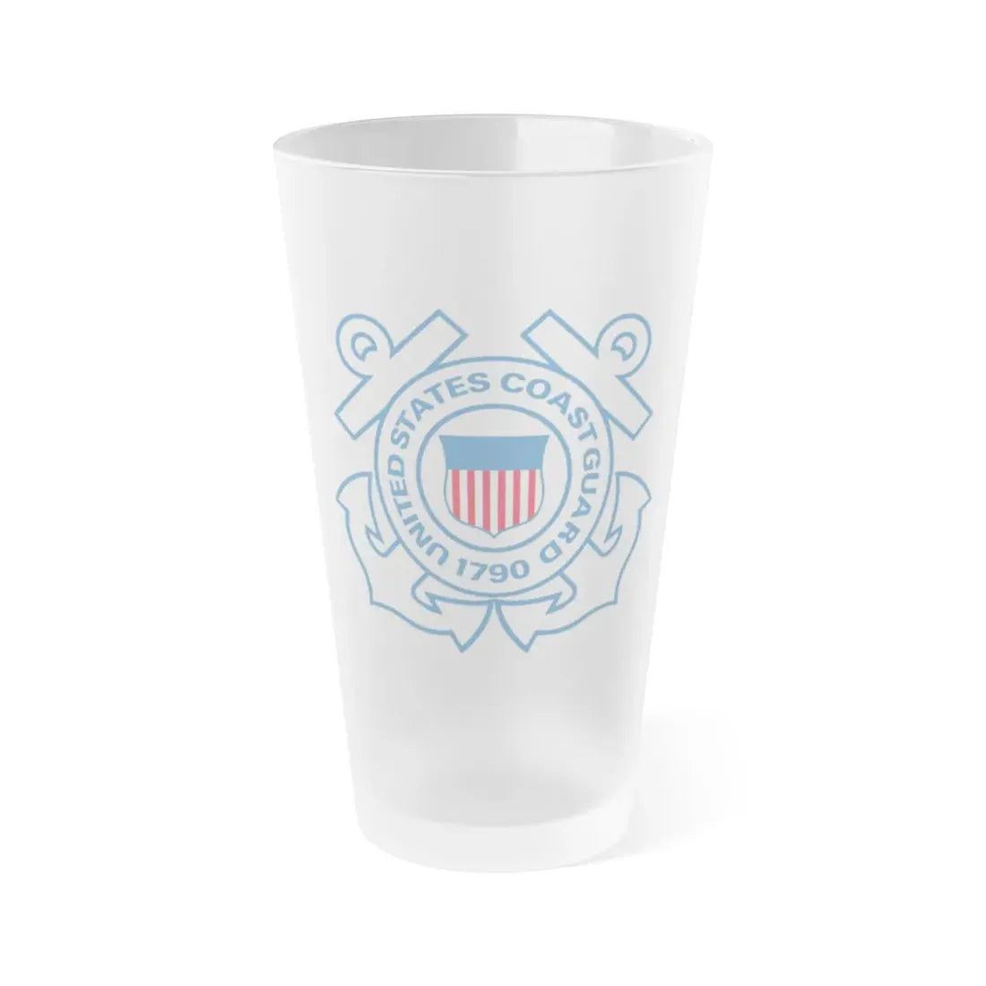 USCG Official Emblem (U.S. Coast Guard) Frosted Pint Glass 16oz Default Title - Go Mug Yourself
