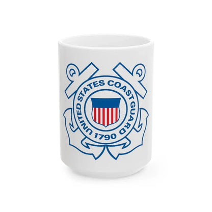 USCG Official Emblem (U.S. Coast Guard) White Coffee Mug 15oz - Go Mug Yourself