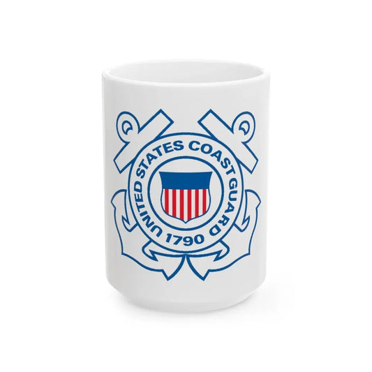 USCG Official Emblem (U.S. Coast Guard) White Coffee Mug 15oz - Go Mug Yourself