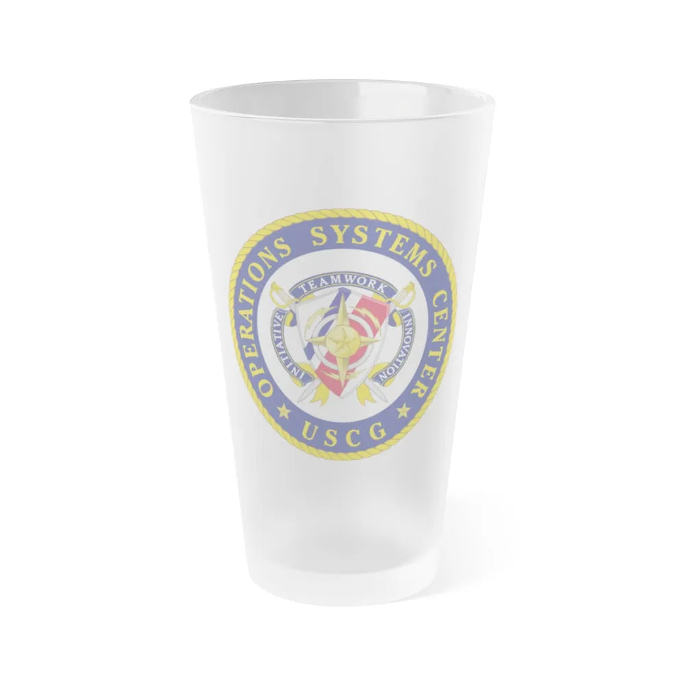 USCG Operations Systems Center (U.S. Coast Guard) Frosted Pint Glass 16oz-Go Mug Yourself