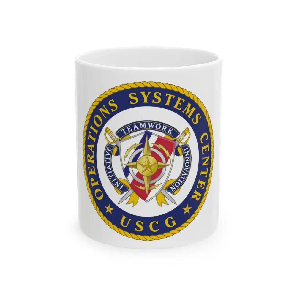 USCG Operations Systems Center (U.S. Coast Guard) White Coffee Mug-11oz-Go Mug Yourself