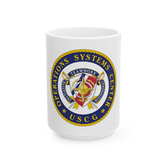 USCG Operations Systems Center (U.S. Coast Guard) White Coffee Mug-15oz-Go Mug Yourself