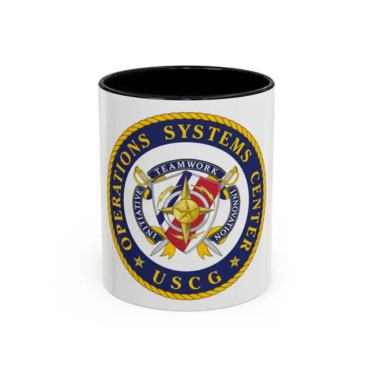 USCG Operations Systems Center (U.S. Coast Guard) Accent Coffee Mug 11oz Black - Go Mug Yourself