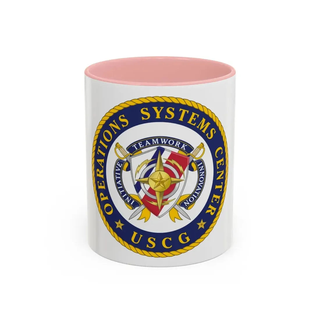 USCG Operations Systems Center (U.S. Coast Guard) Accent Coffee Mug 11oz Pink - Go Mug Yourself