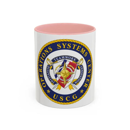 USCG Operations Systems Center (U.S. Coast Guard) Accent Coffee Mug 11oz Pink - Go Mug Yourself